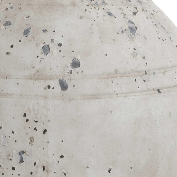 Table Lamp, Round Linen Shade, 24 Inch Distressed White Ceramic Body