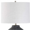 Table Lamp, Off White Linen Shade, Weathered Black Urn Body, 24 Inch