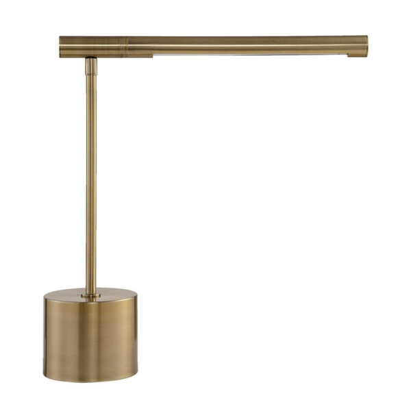 Lra Desk Lamp, Rotating Arm, LED Light System, Antique Brass 17 Inch