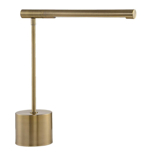 Lra Desk Lamp, Rotating Arm, LED Light System, Antique Brass 17 Inch