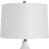 Roe Table Lamp, White Linen Shade, White Gourd Ceramic Body, 26 Inch