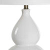 Roe Table Lamp, White Linen Shade, White Gourd Ceramic Body, 26 Inch