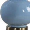 Roe Table Lamp, White Linen Shade, Blue Gourd Ceramic Body, 26 Inch
