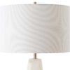 Accent Table Lamp, Cream Marble Base, Off White Linen Shade, 23 Inch