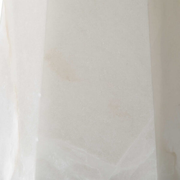 Accent Table Lamp, Cream Marble Base, Off White Linen Shade, 23 Inch