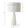 Accent Table Lamp, Cream Marble Base, Off White Linen Shade, 23 Inch