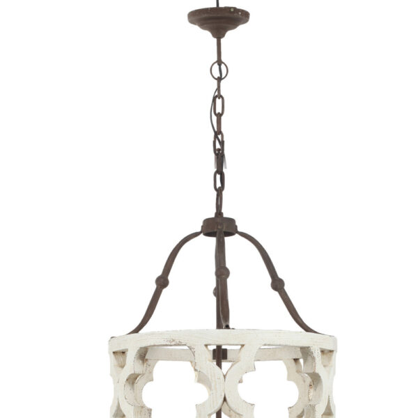 Joliette 4 Light Wood Chandelier, White