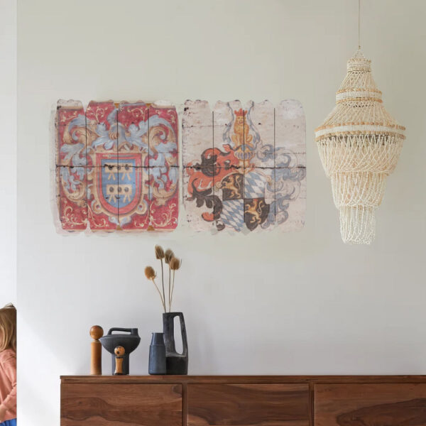 Wooden Wall Plaque, Multicolor, Set of 2