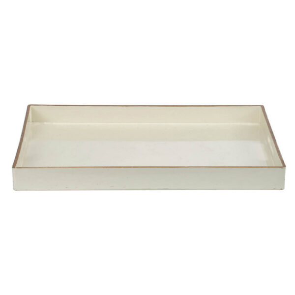 Mimosa Rectangle Tray With Cutout Handles, White
