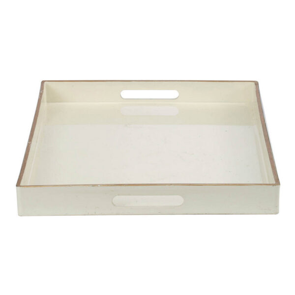 Mimosa Rectangle Tray With Cutout Handles, White