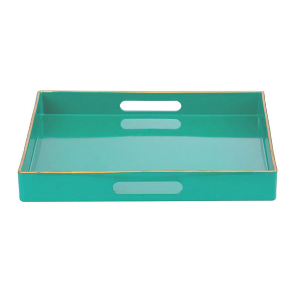 Mimosa Square Tray With Cutout Handles, Green