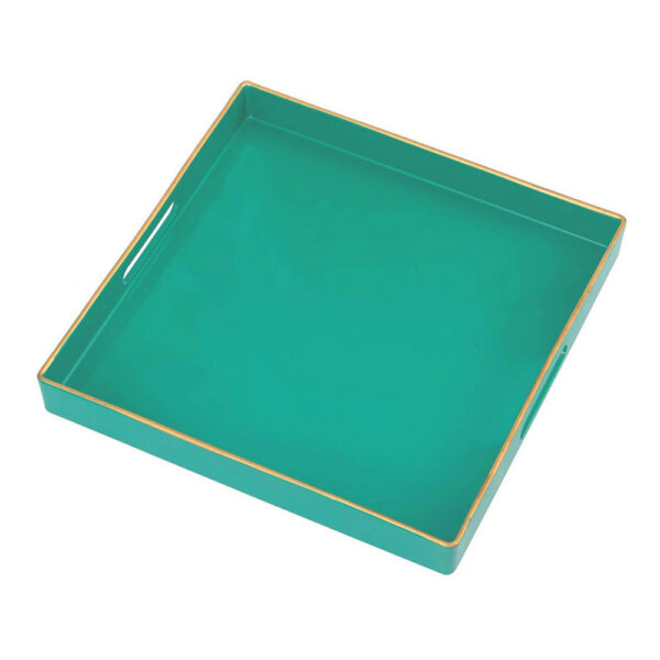 Mimosa Square Tray With Cutout Handles, Green