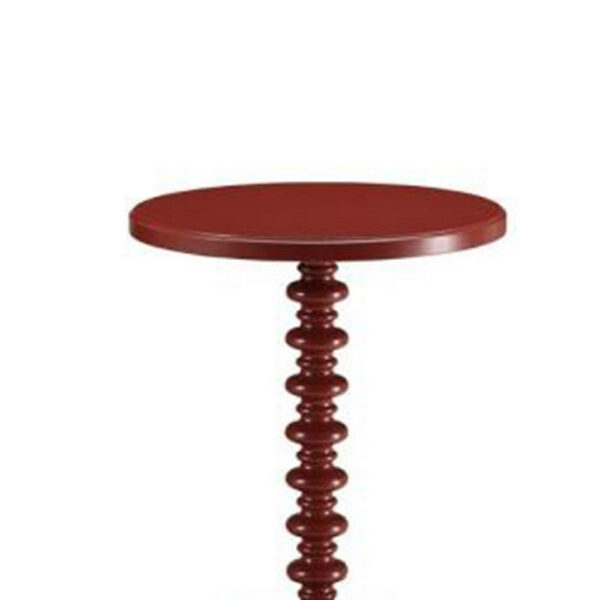 Astonishing Side Table With Round Top, Red