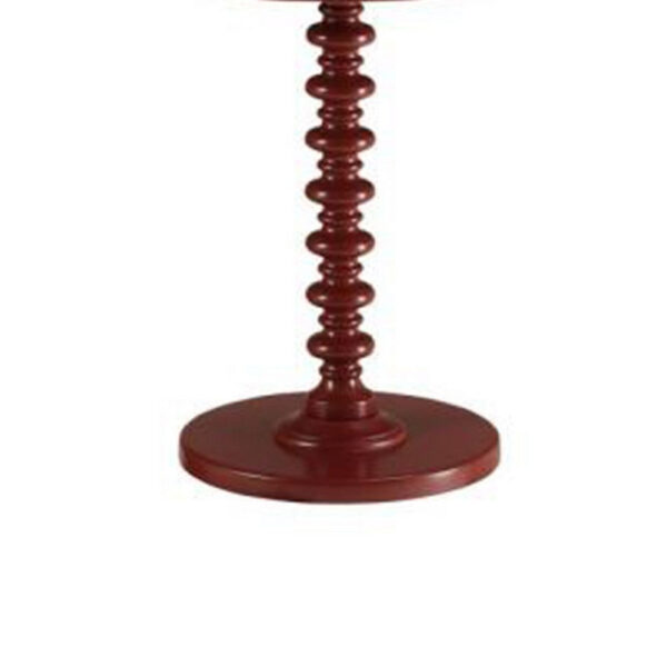 Astonishing Side Table With Round Top, Red