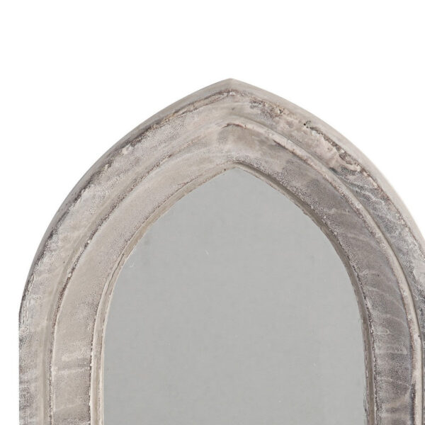 Cement Protected Decorative Wall Mirror, Washed White