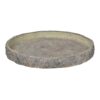Decorative Cemented Log Plate with Distressed Details, Gray