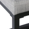 Open Back Metal Counter Stool with Fabric Upholstered Padded Seat, Gray and Black