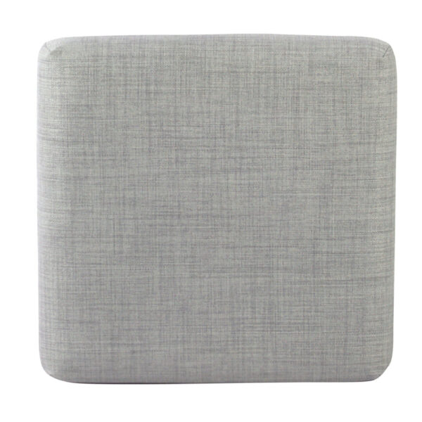 Open Back Metal Counter Stool with Fabric Upholstered Padded Seat, Gray and Black