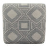 Metal Counter Stool with Geometric Pattern Fabric Upholstered Seat, Gray and Black