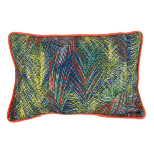 20 X 14 Inch Fabric Pillow with Abstract Art Details, Multicolor