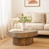 Round Cemented Log Accent, Brown