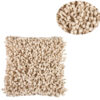 Fabric Accent Pillow with Shaggy Details, Cream