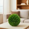 Faux Boxwood Plastic Topiary Ball for Decoration, Green