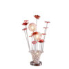 Accent Table Lamp, LED, Red Roses Trumpet Crystal Vase, Chrome 21 Inch