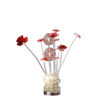 Accent Table Lamp, LED, Red Roses, Crystal Square Vase, Chrome 21 Inch