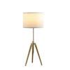 Kera Table Lamp, White Drum Shade, Brass Gold Tripod Base 39 Inch
