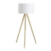 Kera Floor Lamp, White Drum Shade, Brass Gold Tripod Base 64 Inch