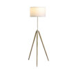 Kera Floor Lamp, White Drum Shade, Brass Gold Tripod Base 64 Inch