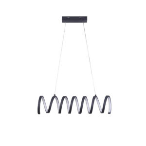 Modern Ceiling Pendant Light, Suspended Aluminum Spiral Loop, 23 Inch