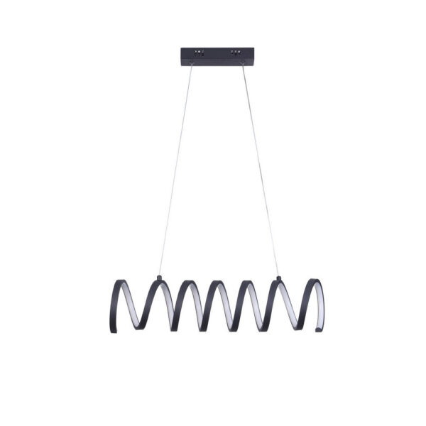Modern Ceiling Pendant Light, Suspended Aluminum Spiral Loop, 23 Inch