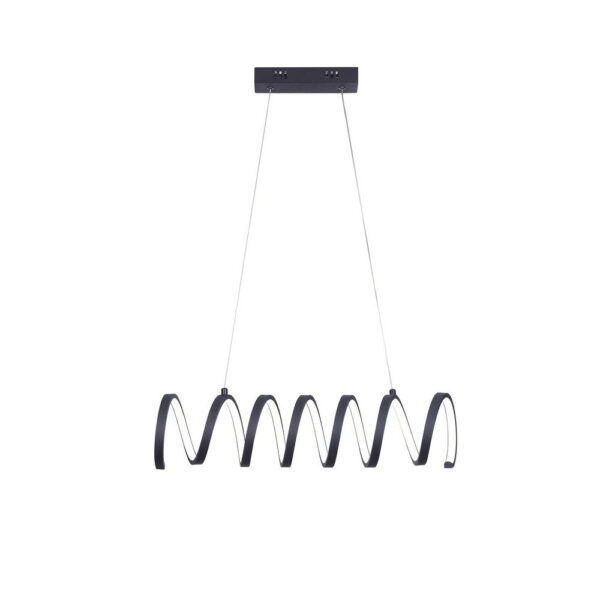 Modern Ceiling Pendant Light, Suspended Aluminum Spiral Loop, 23 Inch