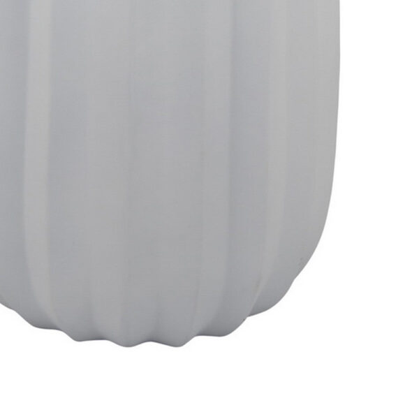 Rizie Vase with Ribbed Texture, 45 Inch Contemporary White Polyresin