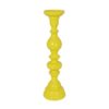 Naze Tabletop Candle Holder with Turned Accents, 23 Inch Yellow Resin