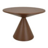 Jammy Plant Stand Table, Round 24 Inch Top, Brown Metal Cone Base