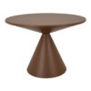 Jammy Plant Stand Table, Round 24 Inch Top, Brown Metal Cone Base
