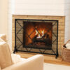 Fireplace Screen, Classic Diamond Shape with Mesh, 41x32 Black Finish