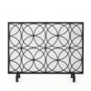 Fireplace Screen, Overlapping Circles w Mesh, 41x31 Matte Black Frame