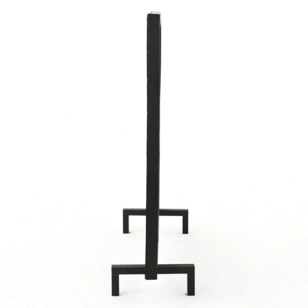 Fireplace Screen, Overlapping Circles w Mesh, 41x31 Matte Black Frame