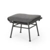 Margo Outdoor Ottoman Set of 2, 24 Inch Black Iron, Gray Cushion