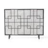 31x41 Fireplace Screen with Mesh, Contemporary Design, Black, Silver