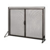 31x40 Fireplace Screen, 2 Door Diamond Mesh Design, Black Bronze Iron
