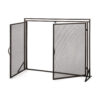 31x40 Fireplace Screen, 2 Door Diamond Mesh Design, Black Bronze Iron
