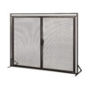 31x40 Fireplace Screen, 2 Door Diamond Mesh Design, Black Bronze Iron