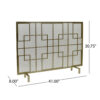 31x41 Fireplace Screen, Overlapping Square Design, Classic Gold Iron