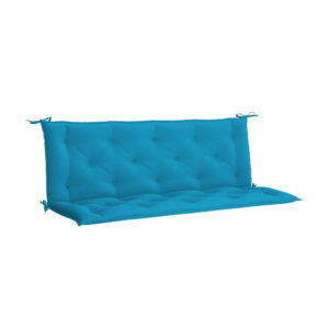 Claire Outdoor Cushion for Bench, 59 Inch Button Tufted Blue Fabric