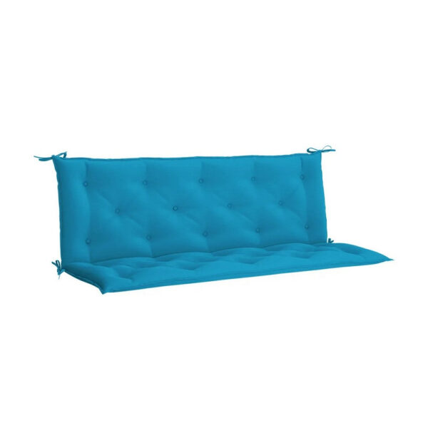 Claire Outdoor Cushion for Bench, 59 Inch Button Tufted Blue Fabric